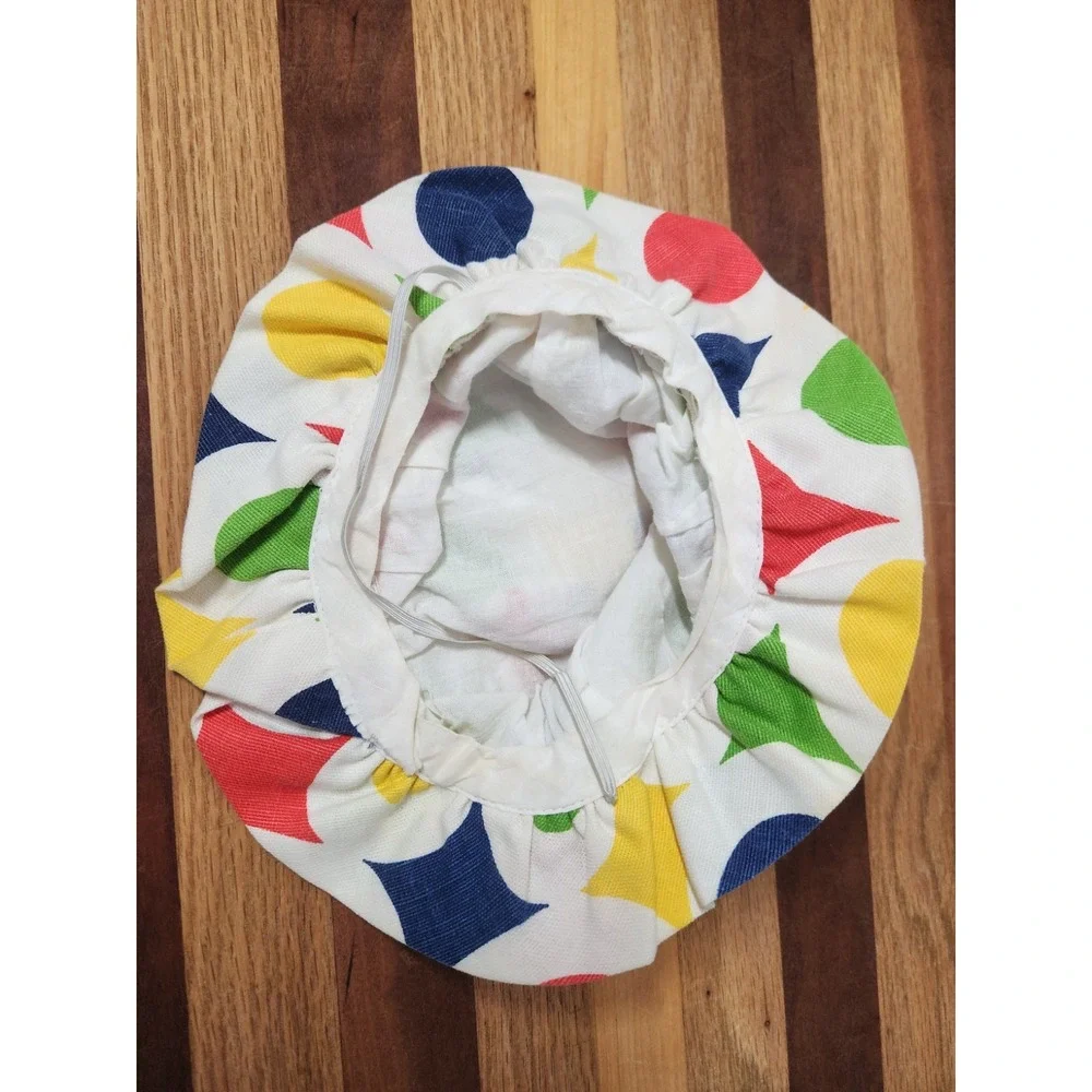 Vintage Baby Colorful Shapes Floppy Baby Sun Hat‎ With Elastic Chin Strap
